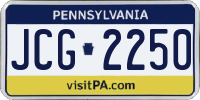 PA license plate JCG2250