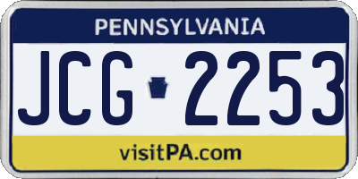 PA license plate JCG2253