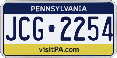 PA license plate JCG2254