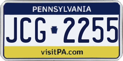 PA license plate JCG2255