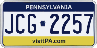 PA license plate JCG2257