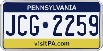 PA license plate JCG2259