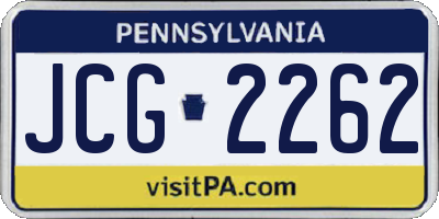 PA license plate JCG2262