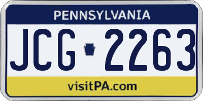PA license plate JCG2263