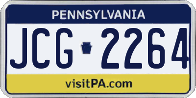 PA license plate JCG2264