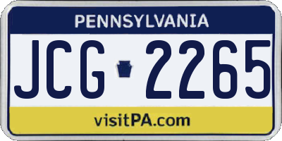 PA license plate JCG2265