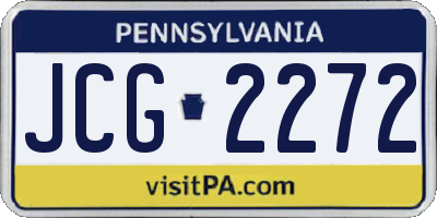 PA license plate JCG2272