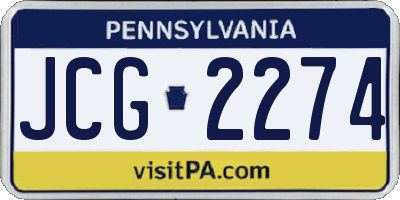 PA license plate JCG2274