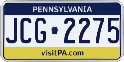 PA license plate JCG2275