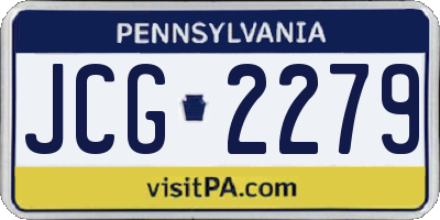 PA license plate JCG2279