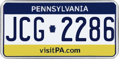 PA license plate JCG2286