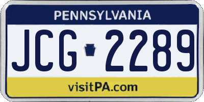 PA license plate JCG2289