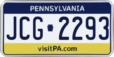 PA license plate JCG2293