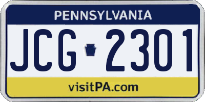 PA license plate JCG2301