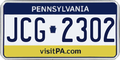 PA license plate JCG2302