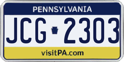 PA license plate JCG2303