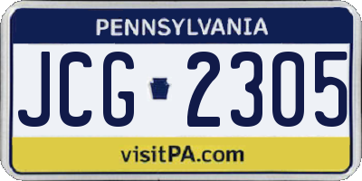 PA license plate JCG2305