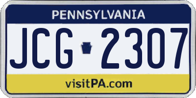 PA license plate JCG2307