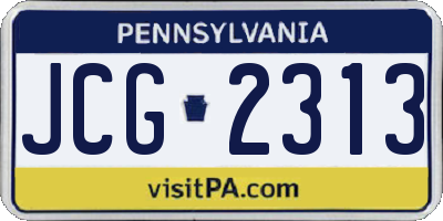 PA license plate JCG2313