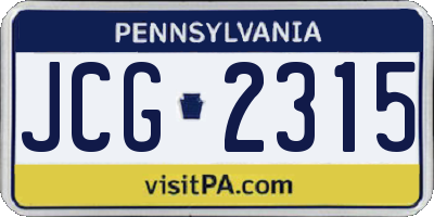 PA license plate JCG2315