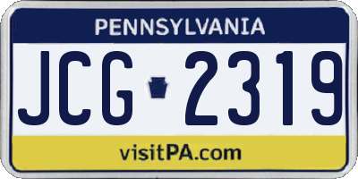 PA license plate JCG2319