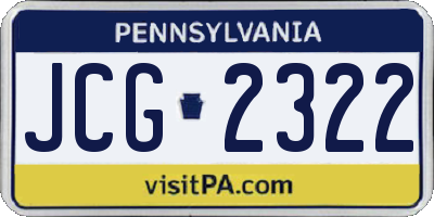 PA license plate JCG2322