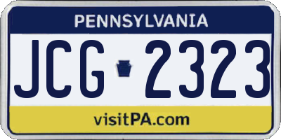 PA license plate JCG2323