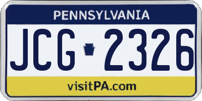 PA license plate JCG2326