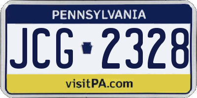 PA license plate JCG2328