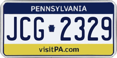 PA license plate JCG2329