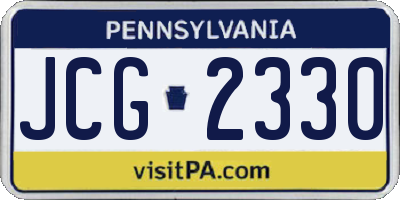 PA license plate JCG2330
