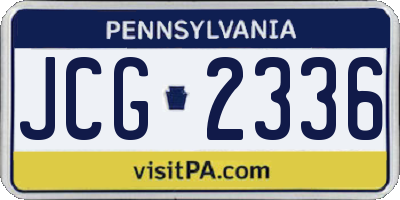 PA license plate JCG2336