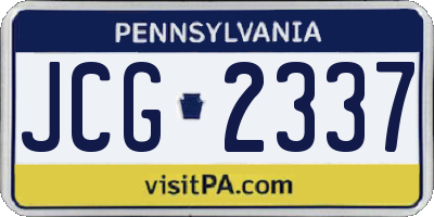 PA license plate JCG2337