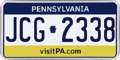 PA license plate JCG2338