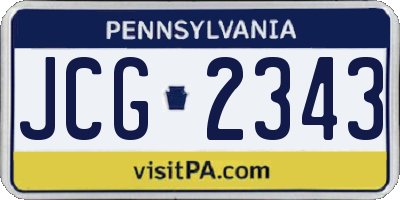 PA license plate JCG2343