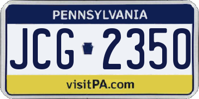 PA license plate JCG2350