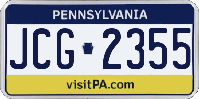 PA license plate JCG2355