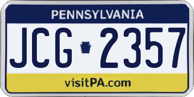 PA license plate JCG2357