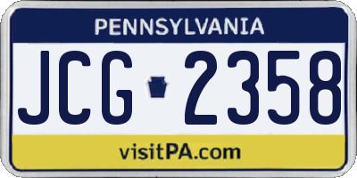 PA license plate JCG2358