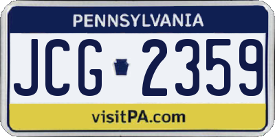 PA license plate JCG2359