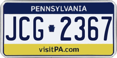 PA license plate JCG2367