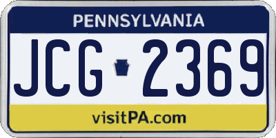 PA license plate JCG2369