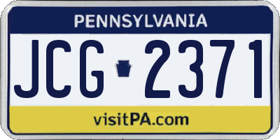 PA license plate JCG2371