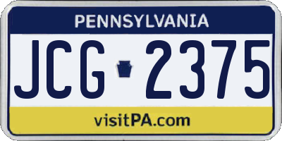 PA license plate JCG2375