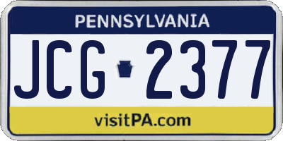 PA license plate JCG2377