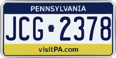 PA license plate JCG2378