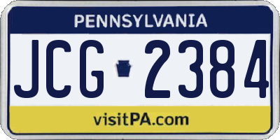 PA license plate JCG2384