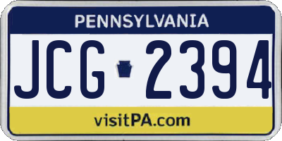 PA license plate JCG2394