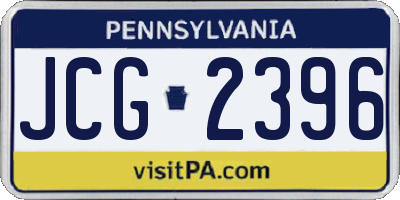 PA license plate JCG2396