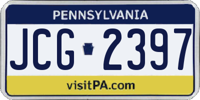 PA license plate JCG2397